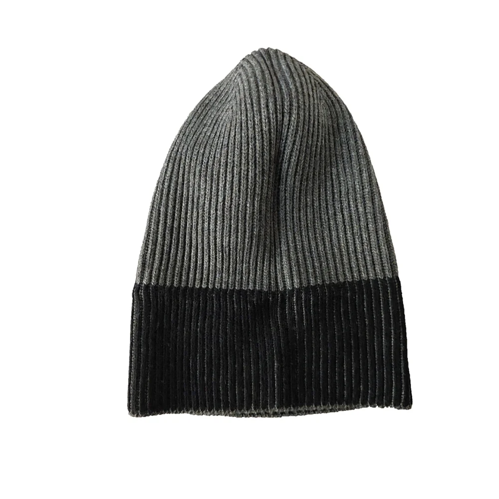Michael Kors Colorblock Black & Gray Beanie Fall Winter Hat Sz One Size NWT